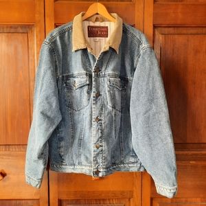 Vintage Territory Jeans medium wash corduroy collar lined denim jean jacket